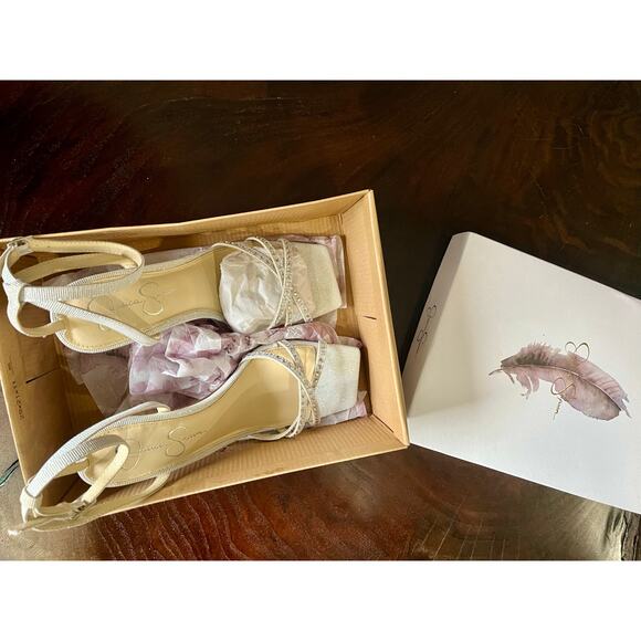 JESSICA SIMPSON Leonah Ankle Strap Sandal Silver Prom Formal Party Size 9 $89 - Picture 13 of 15